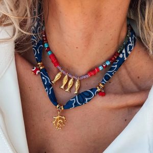 18K Gold Plated Fish Coral Pendant Necklace – Bohemian Summer Beach Jewelry Gift for Her