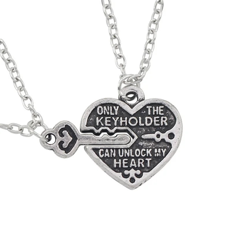 ZRM Fashion Heart Necklace – "ONLY THE KEYHOLDER CAN UNLOCK MY HEART" Pendant