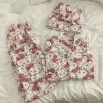 Sanrio Hello Kitty Pajama Set – Kawaii Anime Sleepwear for Girls (Long & Short Options)