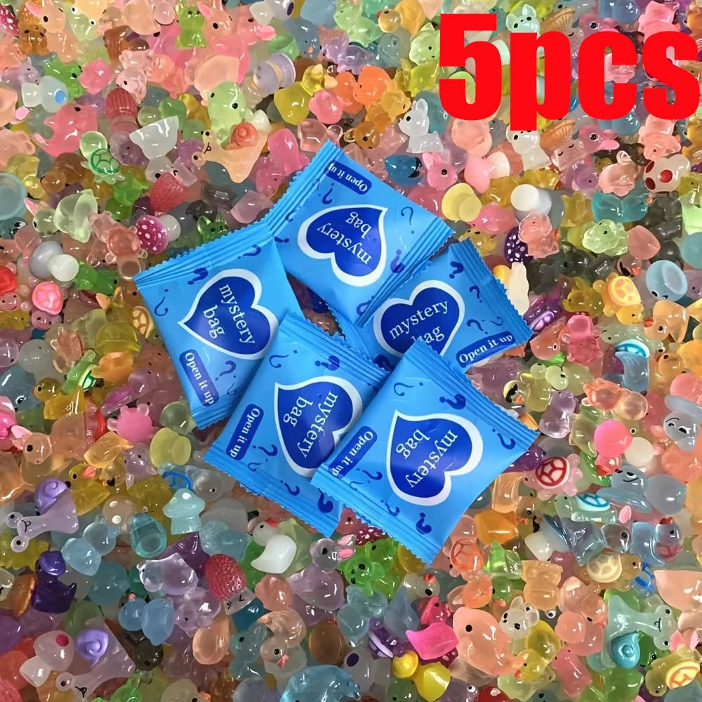 60pcs Glow In The Dark Mini Resin Animals & Mushroom Blind Bags – Fairy Garden Decor & Micro Landscape Surprise - Image 16
