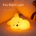 Fox Night Light – USB Rechargeable Silicone Lamp for Decor, Travel & Gifts
