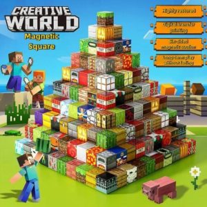 200P Upgraded Magnetic Building Blocks – World Cube Magnets DIY Montessori Sensory Toy