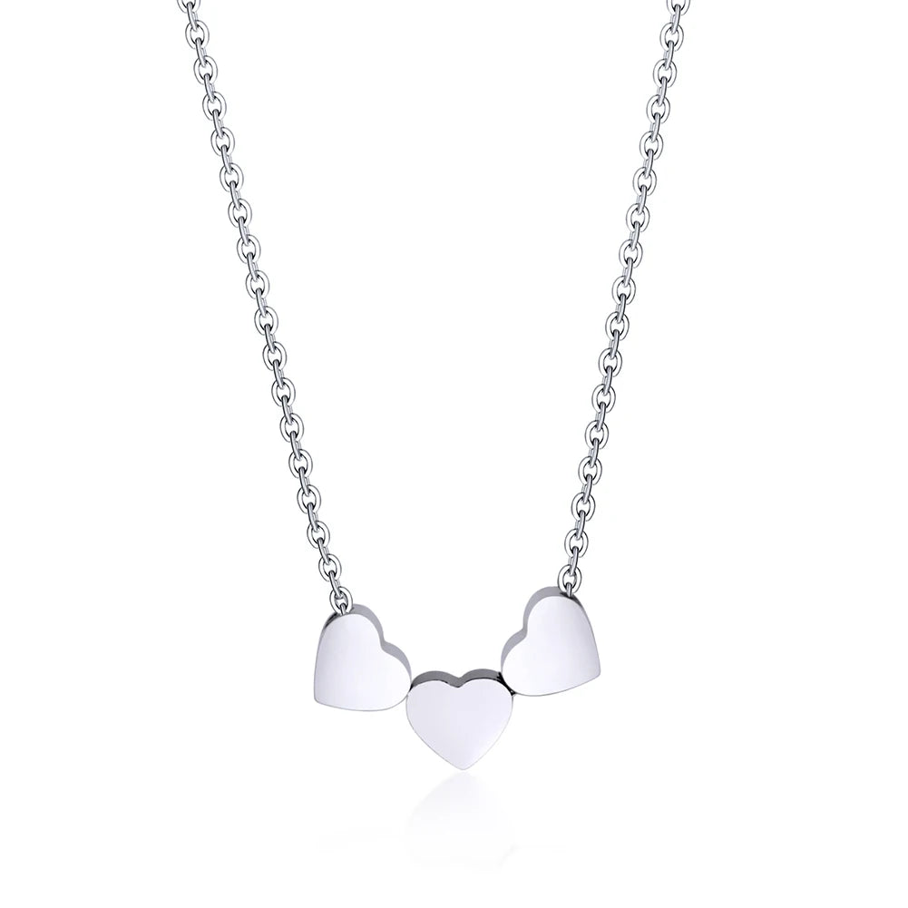 Cazador Kpop 3 Hearts Choker Necklace – Stainless Steel Minimalist Jewelry for Women & Girls - Image 8
