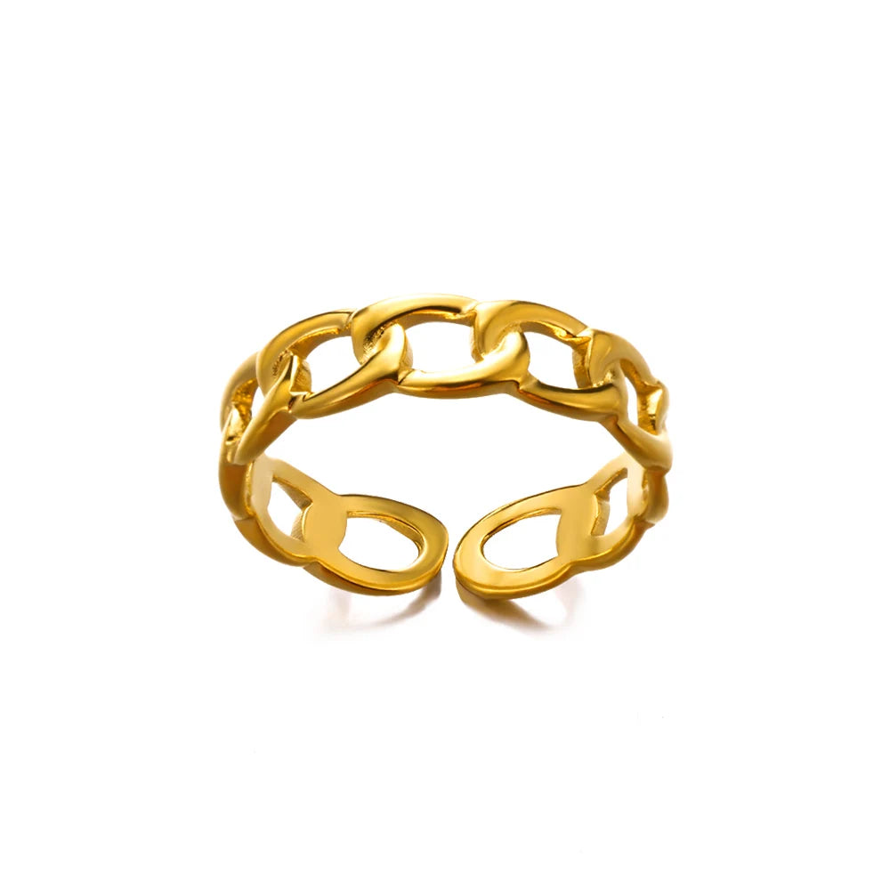 Classic Twist Chain Open Rings for Women - Image 23