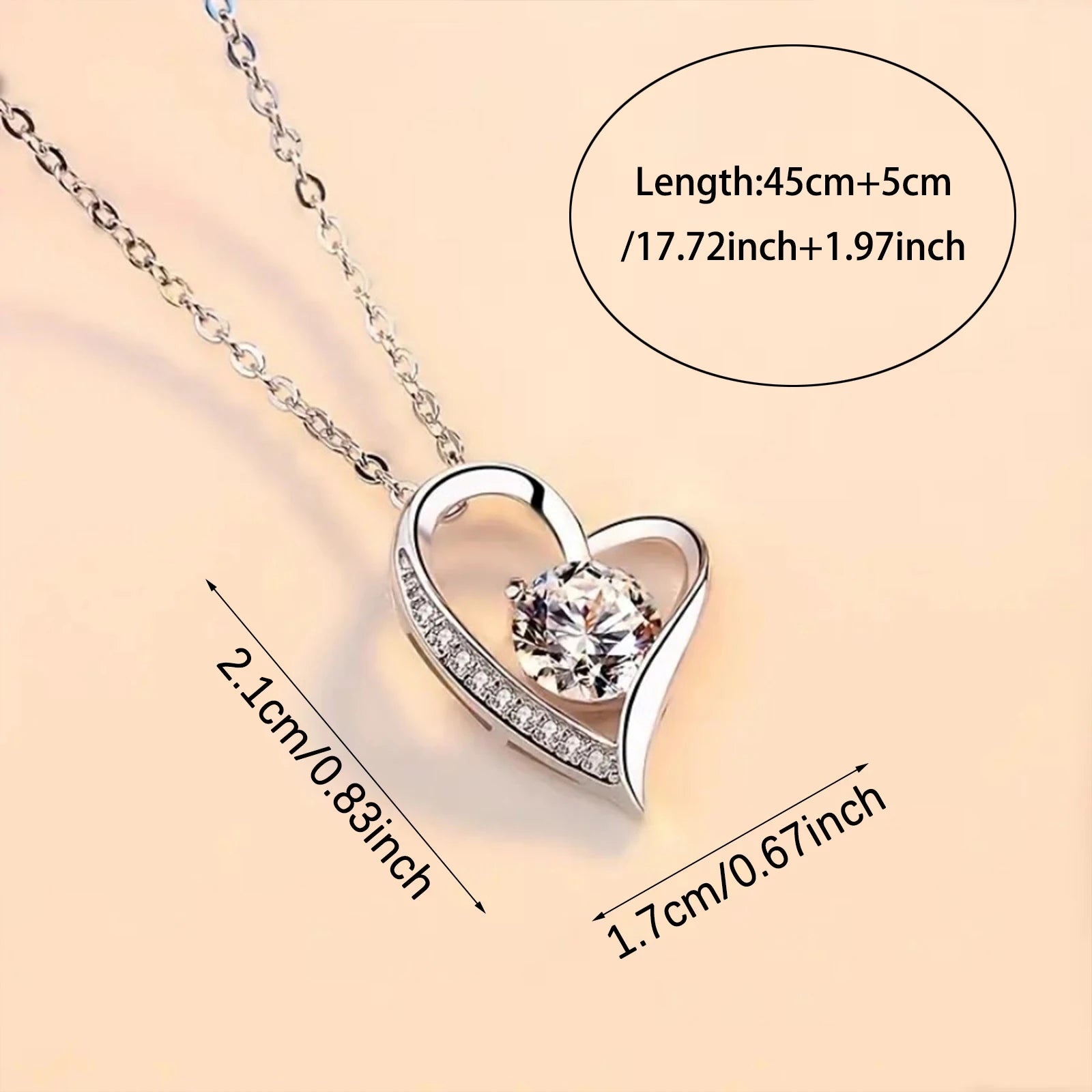 Elegant Copper Heart Pendant Necklace – Romantic Gift with Box & Blessing Card - Image 6