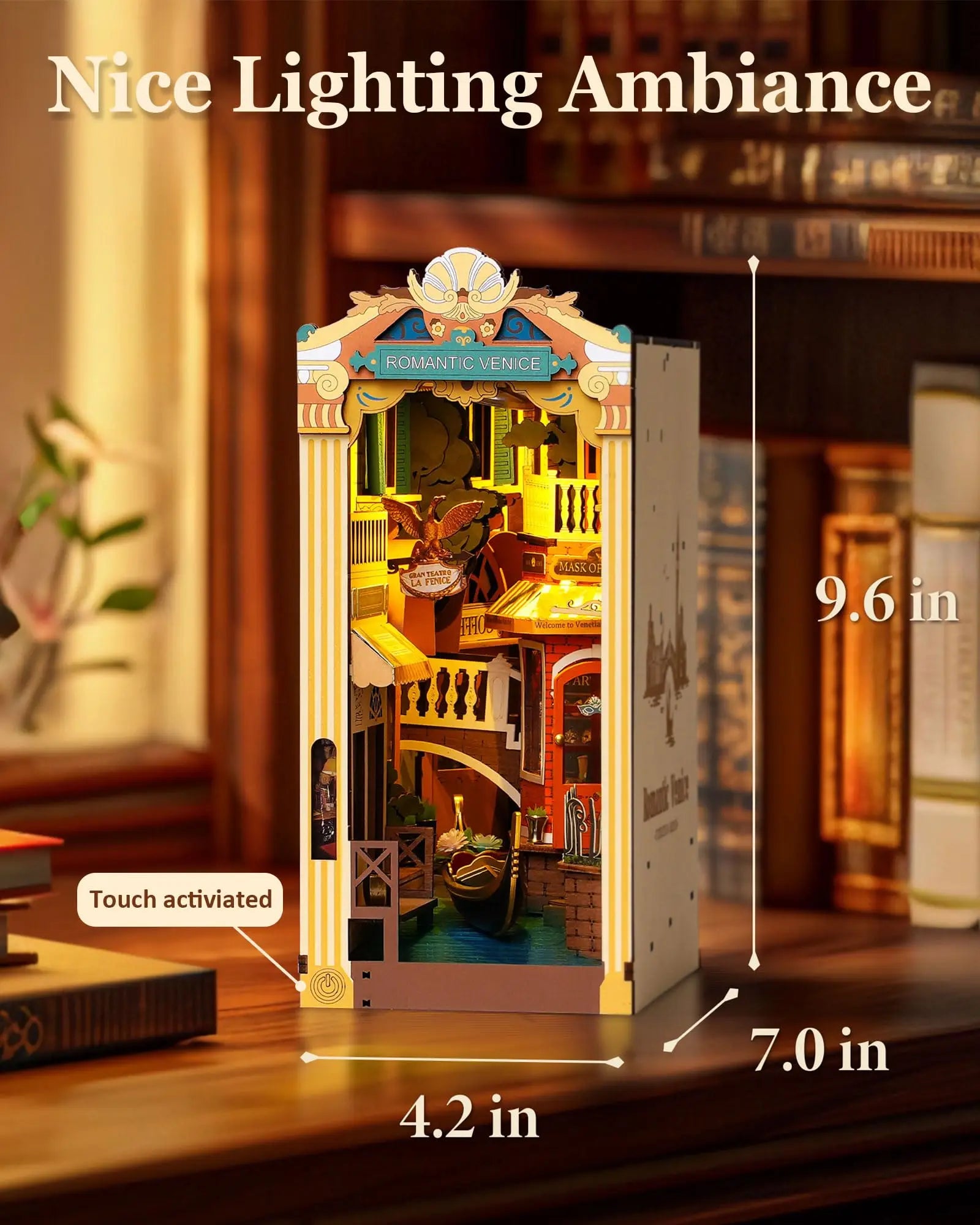 Robotime Rolife DIY Book Nook Kit – Romantic Venice 3D Wooden Puzzle for Adults - Image 5