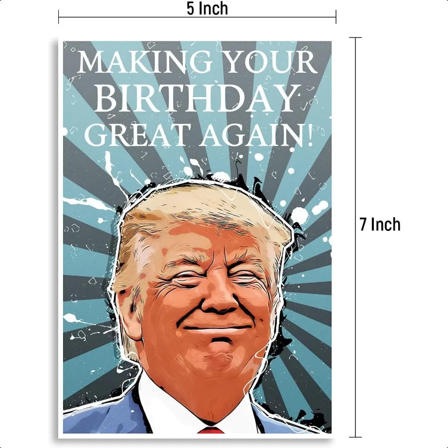 Trump Funny Birthday Card – Hilarious Gift for 40th, 50th, 60th, 65th, 70th, 75th, 80th Birthdays - Image 2