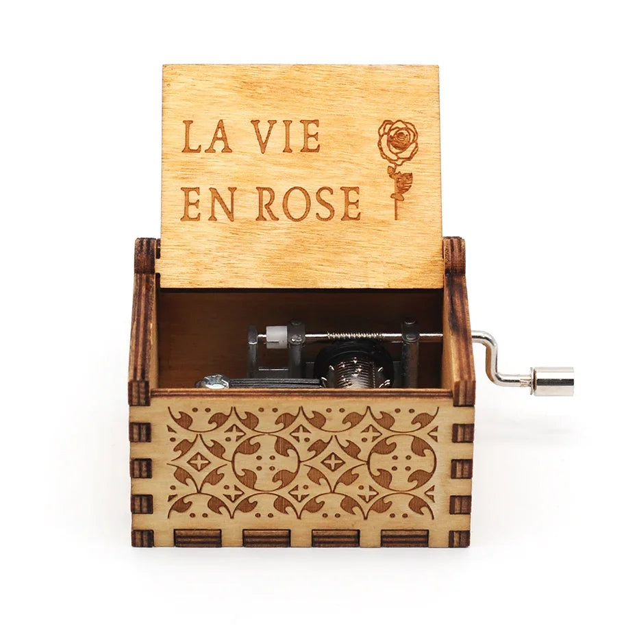 Hand-Cranked Wooden Theme Music Box - Image 17