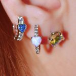 1pc Love Heart Ear Buckle – 2000s Aesthetic Y2K Opal & Zircon Hoop Earring