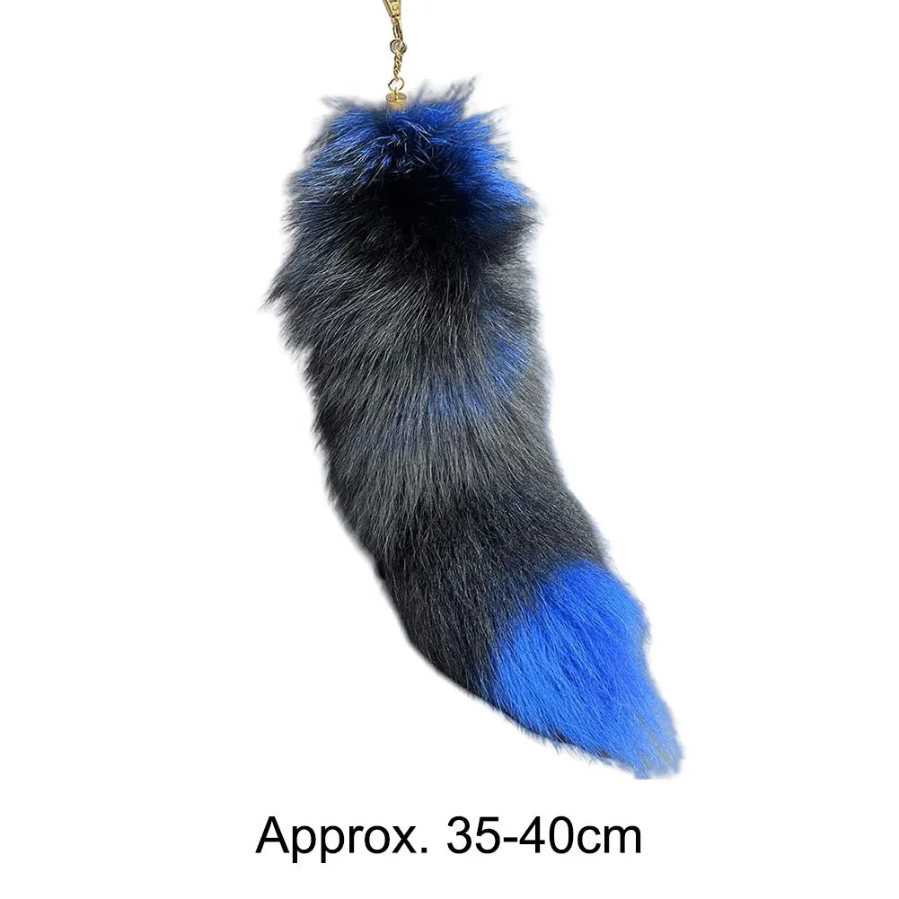 Huge Fluffy Faux Fur Fox Tail Keychain – Therian Tail Pendant Gift for Women & Girls - Image 5