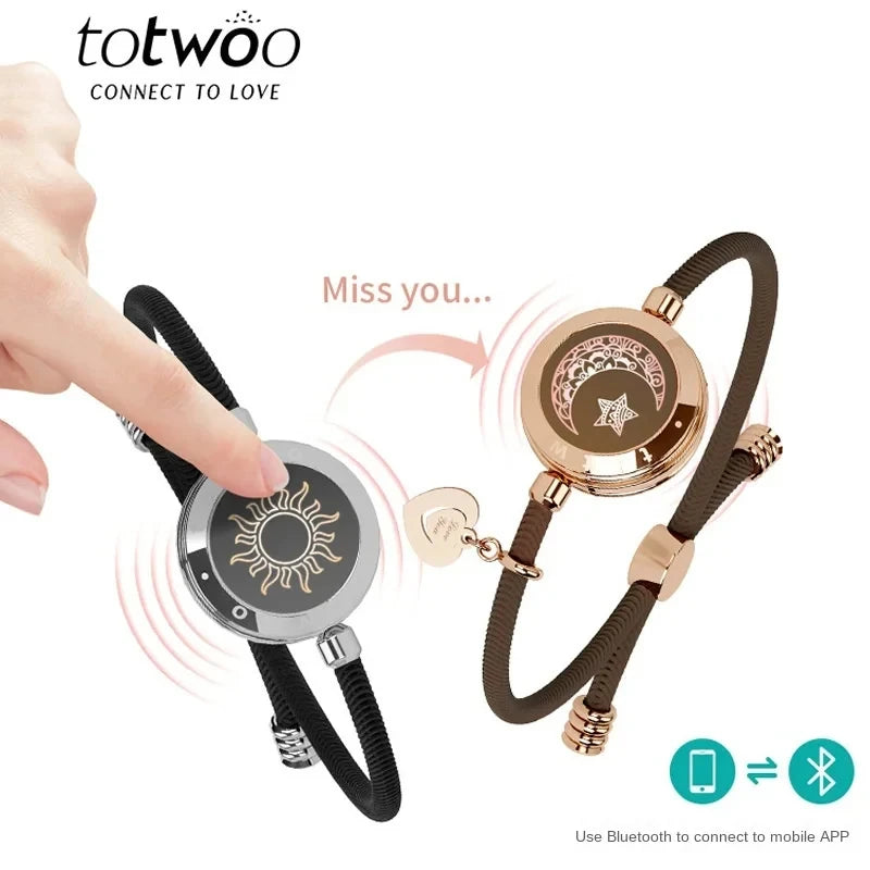 TOTWOO Long Distance Touch Bracelets – Smart Love Bracelets for Couples