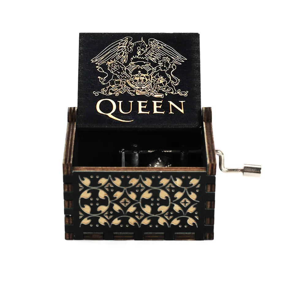 Hand-Cranked Wooden Theme Music Box - Image 8