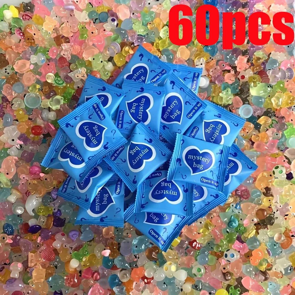 60pcs Glow In The Dark Mini Resin Animals & Mushroom Blind Bags – Fairy Garden Decor & Micro Landscape Surprise - Image 12
