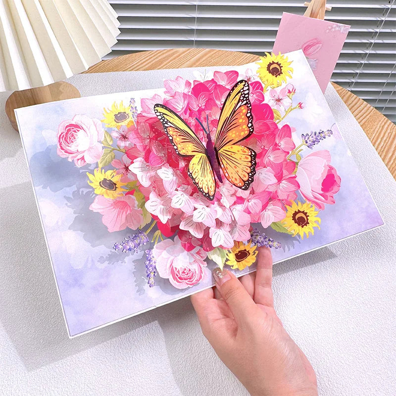 Birthday Card – Ins Wind Butterfly Dance Sunflower Premium 3D - Image 5