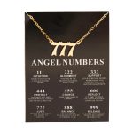 Fashion Alloy Gold Color Lucky Angel Numbers Wish 777 Pendant Necklace