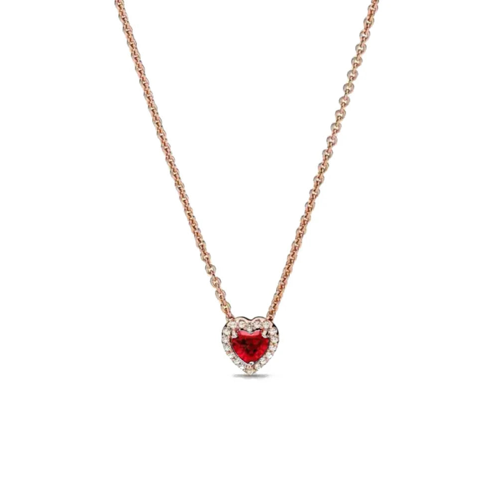 New Fine Red Love Heart Necklace – 925 Silver-Plated with Shining Zircon Bow - Image 11