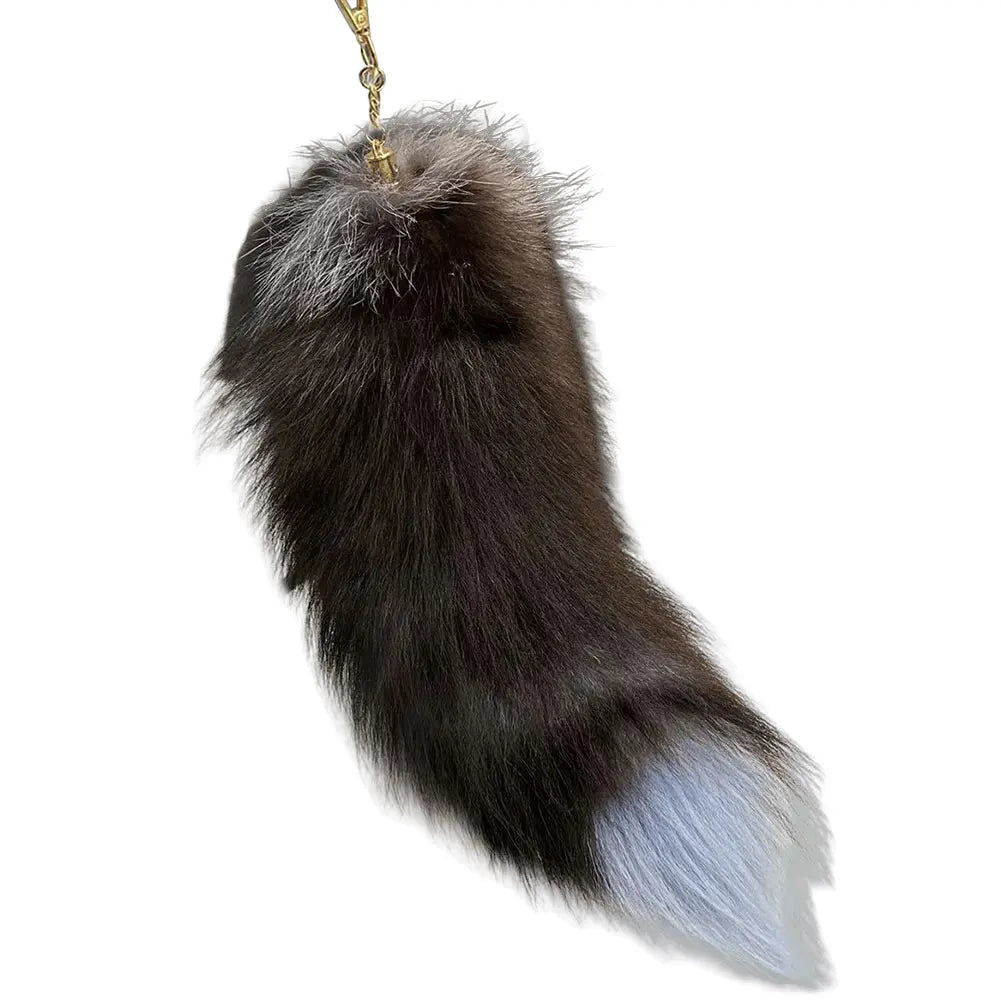 Huge Fluffy Faux Fur Fox Tail Keychain – Therian Tail Pendant Gift for Women & Girls - Image 8