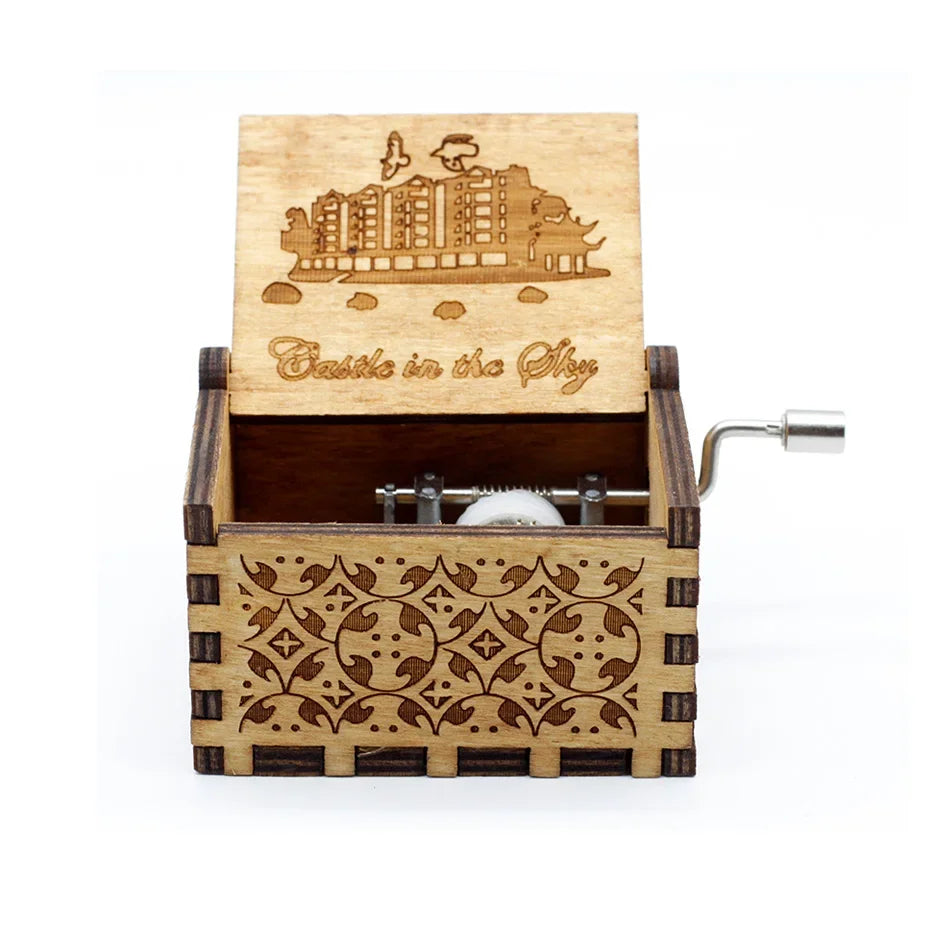 Hand-Cranked Wooden Theme Music Box - Image 15