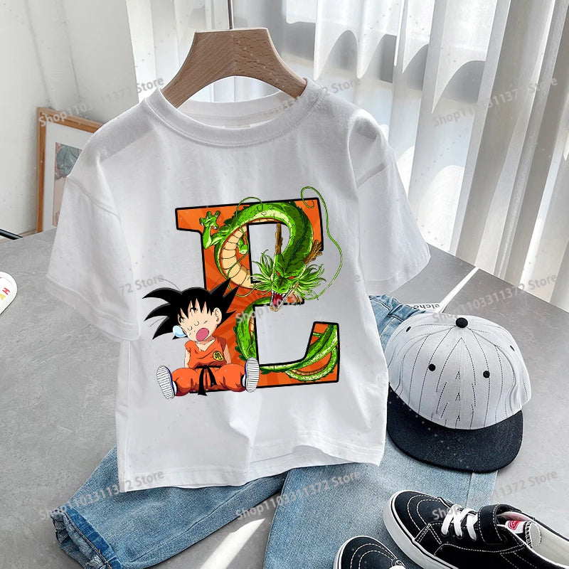 Dragon Ball Goku T-Shirt – A-Z Letter Print Cotton Tee for Boys & Toddlers - Image 11