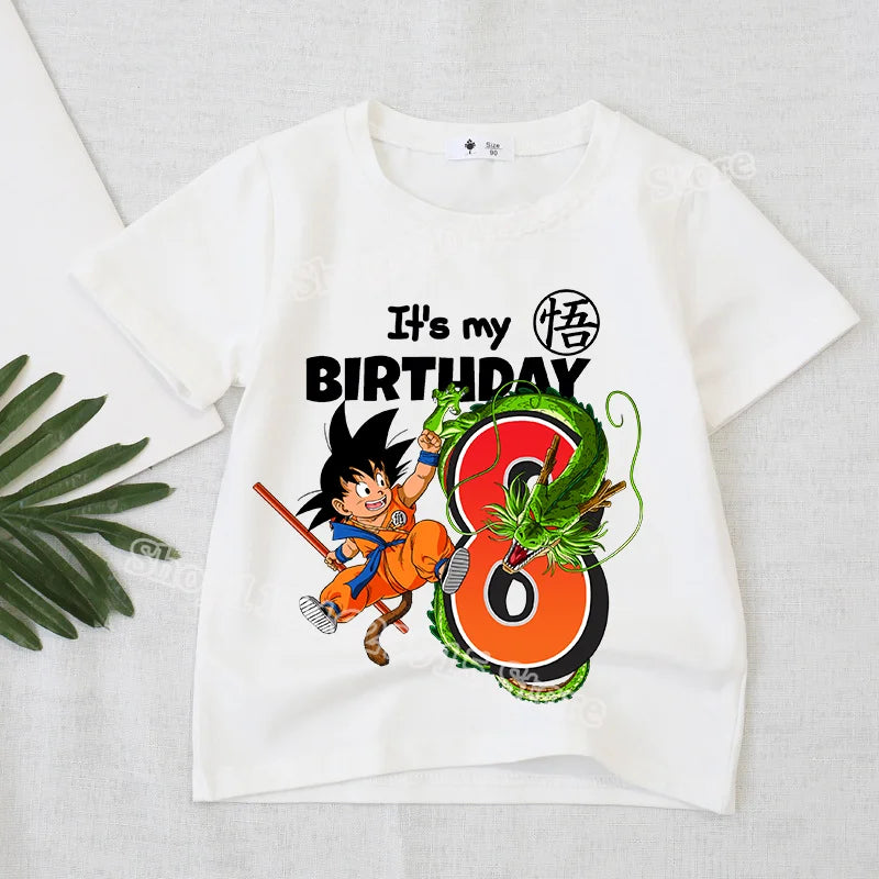 Dragon Ball Boys Birthday T-Shirt – Goku Anime Print with Number Design for Kids - Image 12